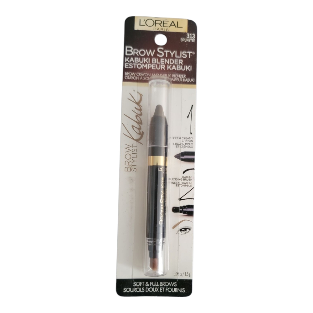 Loreal Brow Stylist Kabuki Blender Brow Crayon & Kabuki 313 BRUNETTE